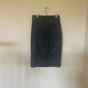 Susan Graver Black Floral Pencil Skirt